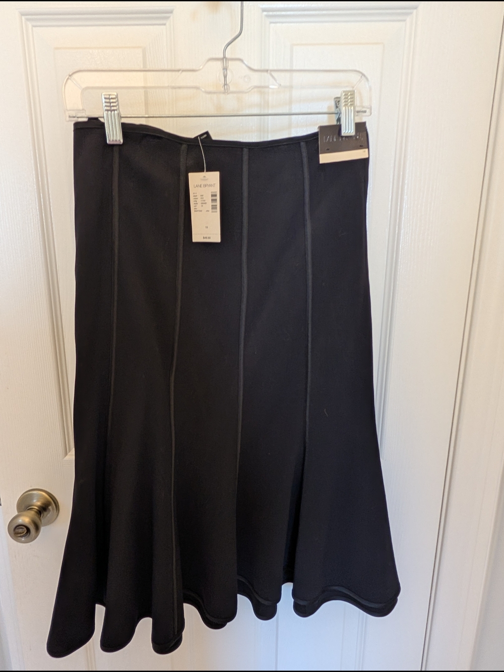 Lane Bryant Black Flared Seam-Detail Skirt